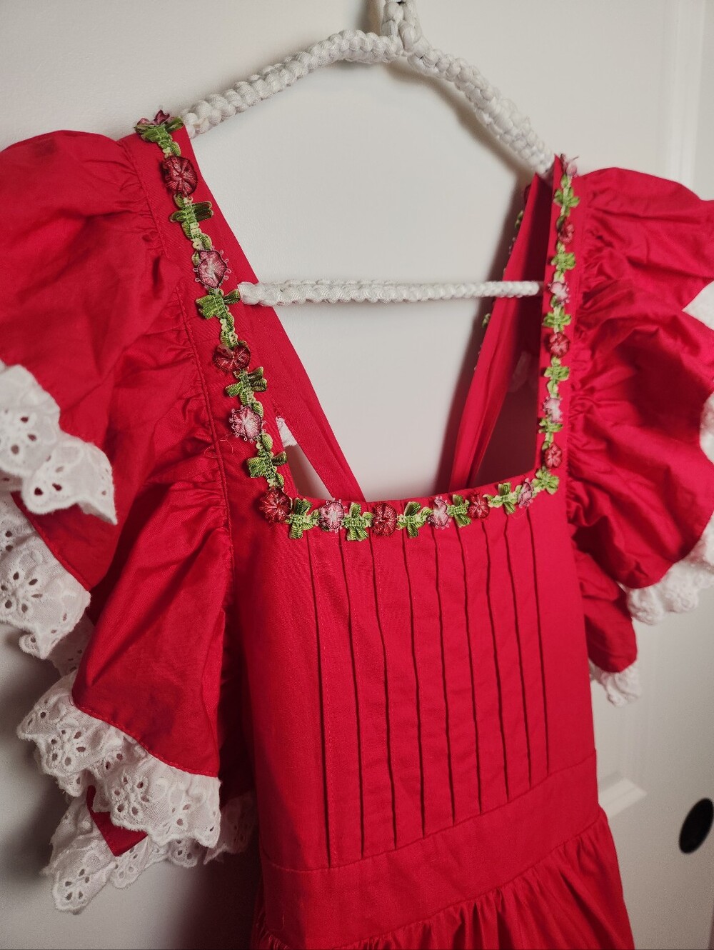 Dollcake New With Tags Raspberry Red Dress With Lace Ruffle Size 8 - Picture 3 of 11